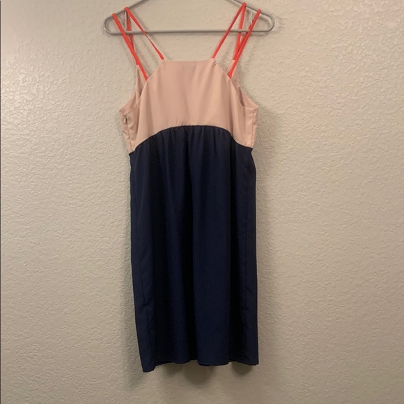 Sparkle & Fade Colorblock Dress - Navy, Cream, and Orange - Picture 5 of 7